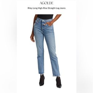 Agolde Riley Long High-Rise Straight-Leg Jeans | Size 30 (8-10)